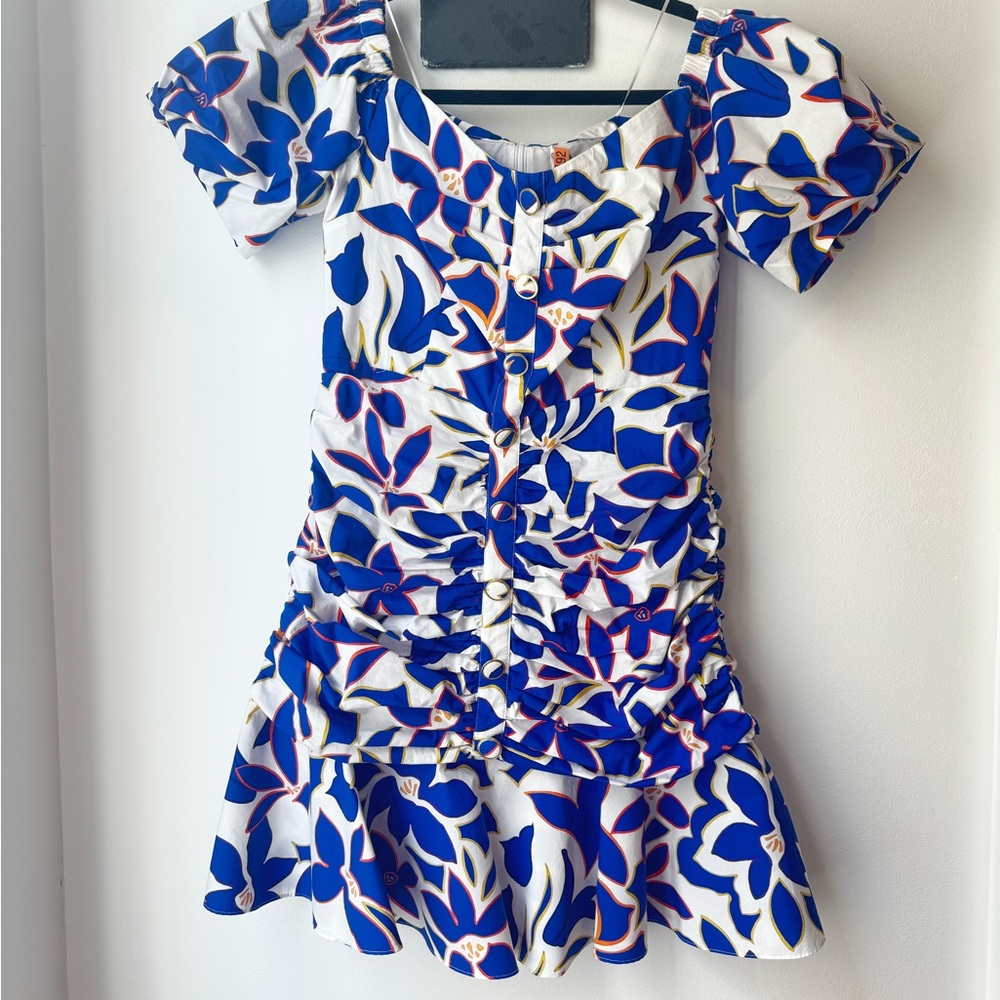 MILLY Blue and Orange Floral Dress